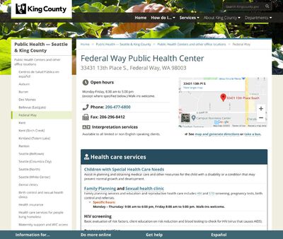 STD Testing at Federal Way Public Health Center