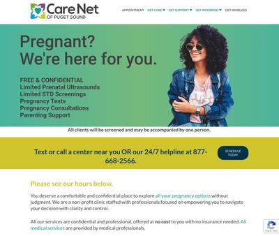 STD Testing at Care Net Pregnancy and Family Services of Puget Sound