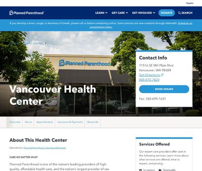 STD Testing at Planned Parenthood Vancouver Health Center