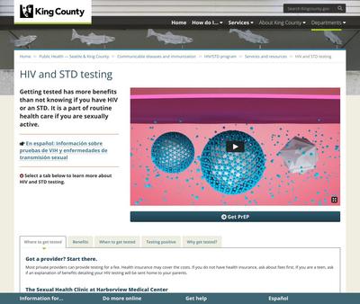 STD Testing at King County Health Department Inc