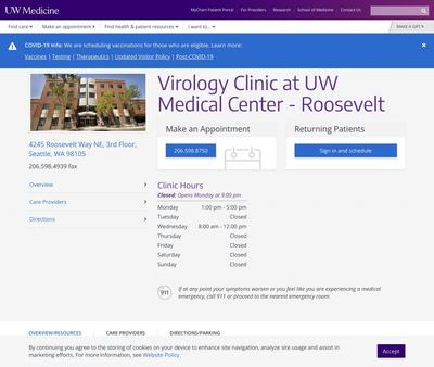 STD Testing at Virology Clinic at UW Medical Center - Roosevelt