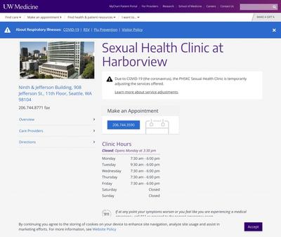 STD Testing at UW Medicine Sexual Health Clinic at Harborview