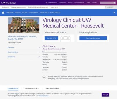 STD Testing at Virology Clinic at UW Medical Center - Roosevelt