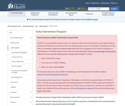 STD Testing at Washington State Department of Health, Early Intervention Program (EIP)