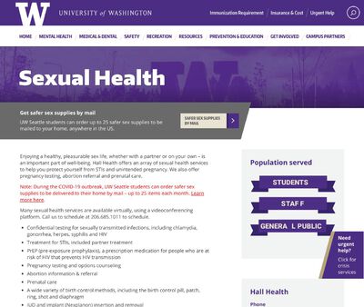 STD Testing at Hall Health Center at the University of Washington