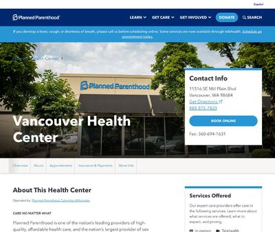 STD Testing at Planned Parenthood - Vancouver Health Center