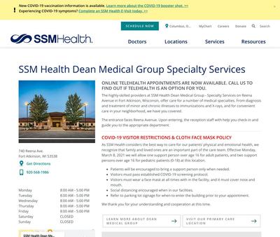 STD Testing at SSM Health Dean Medical Group Specialty Services