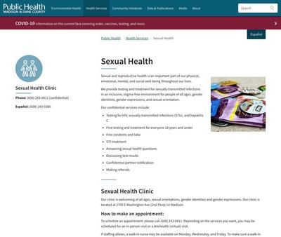 STD Testing at Public Health Madison & Dane County