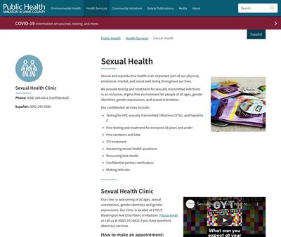 STD Testing at Public Health - Madison and Dane County, East Washington Office