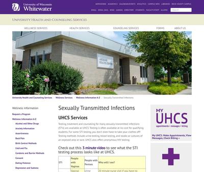 STD Testing at University Health & Counseling Services -Ambrose Health Center
