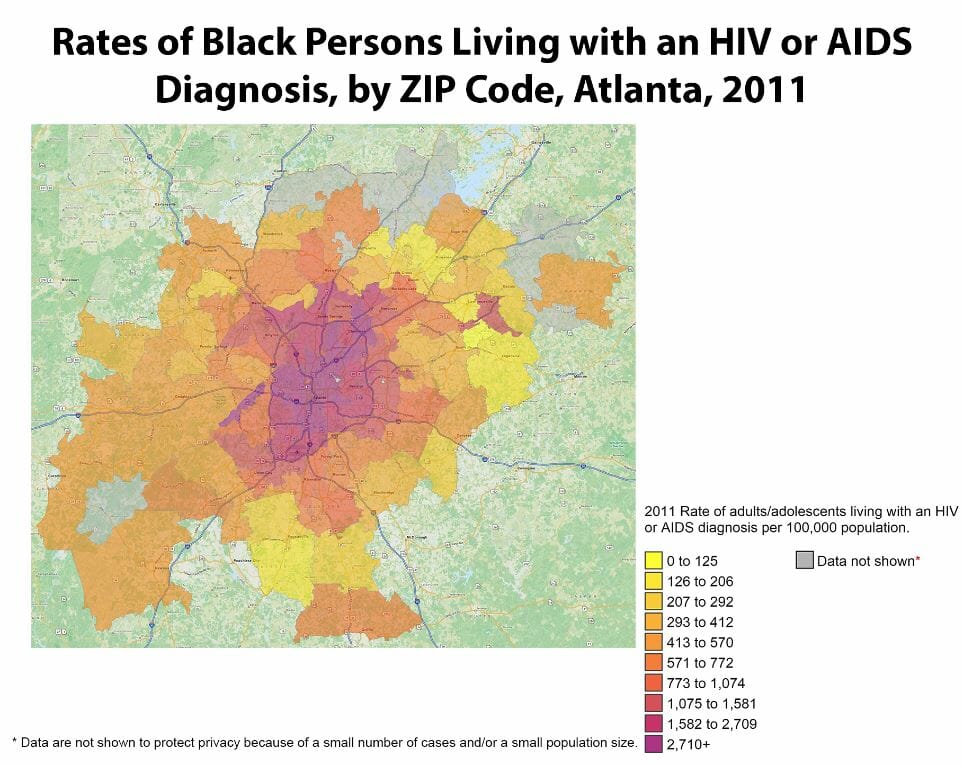 Graph of hiv rates in redan georgia from 2011