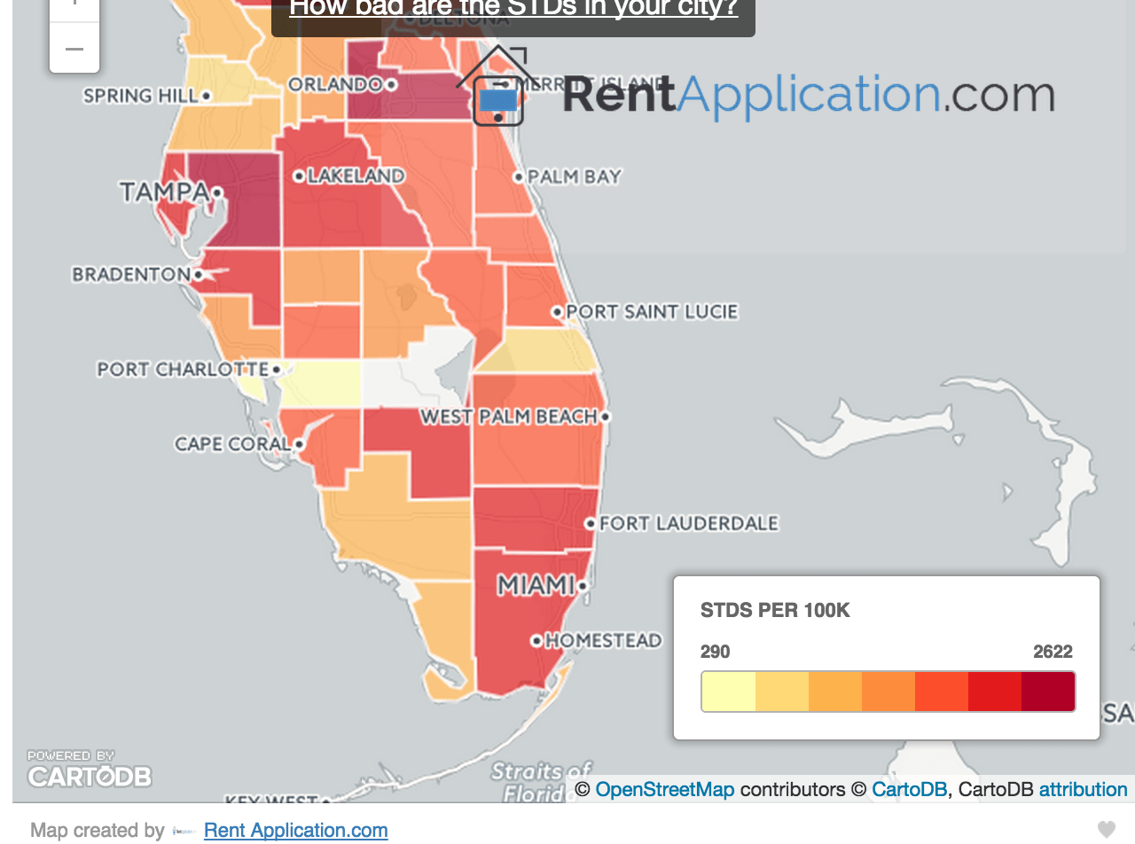 Graph of std rates in north lauderdale florida from 2015